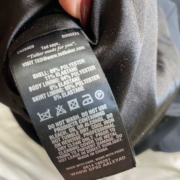 Ted Baker Black Sheath Midi Dress Floral Lining - Picture 4 of 12